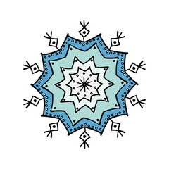 Hand drawn christmas and New Year elements, snowflaks.