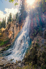 Bluff Springs Waterfall Sunrays