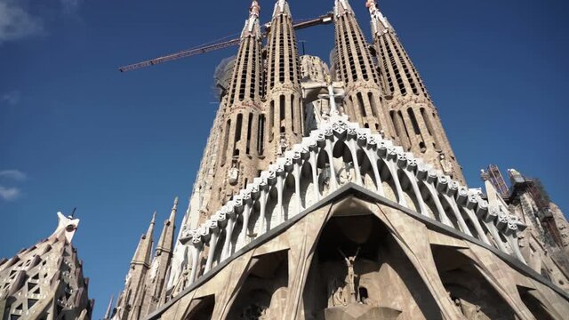 Facade of passions  Sagrada Familia in Barcelona