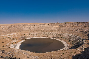 Meyil sinkhole lake in Konya. lake formed as a result of subsidence of the soil
