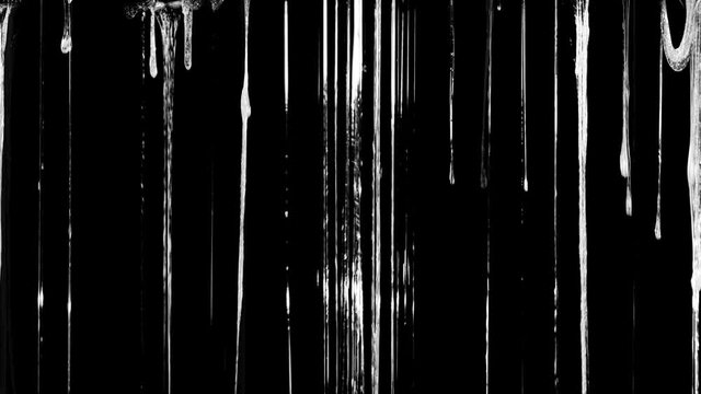 Scary Slime Dripping. Flowing white sticky liquid. Loop 20-seconds Overlay