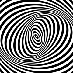 Illusion of swirl spiral vortex movement in op art pattern. Lines texture.