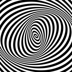 Illusion of swirl spiral vortex movement in op art pattern. Lines texture.