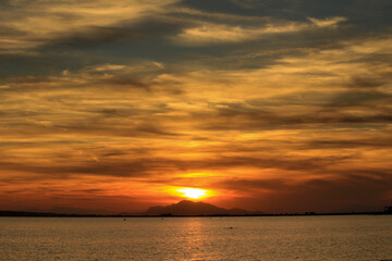 Beautiful and Colorful Sunset in Santa Pola