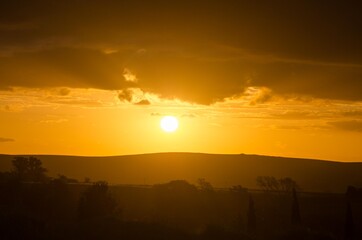 sunset in the hills