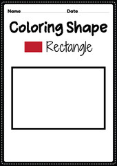 Rectangle coloring page for preschool, kindergarten & Montessori kids to practice visual art drawing and coloring activities to develop creativity, focus and motor skills.