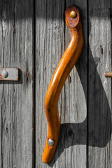 handcrafted orange wooden handle