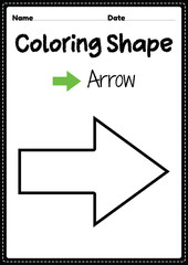 Arrow coloring page for preschool, kindergarten & Montessori kids to practice visual art drawing and coloring activities to develop creativity, focus and motor skills.