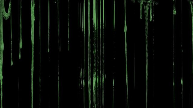 Halloween Slime Dripping. Flowing green sticky liquid. Loop 20-seconds Overlay