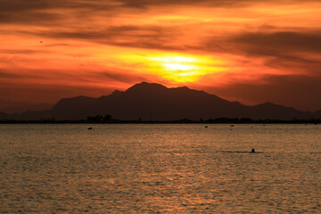 Beautiful and Colorful Sunset in Santa Pola