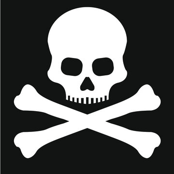 Crossbones and skull. Pirates, death, games, icon, logo, games. Illustration vector.