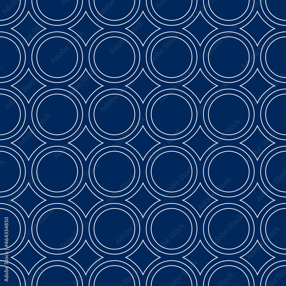 Aufkleber blue background and white rings. decorative pattern in vector.