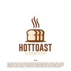 hot toast ,lunch , logo design template