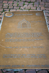 Ground plaque in front of Saint-Pierre church in Bordeaux