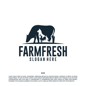 animal farm ,farm fresh, logo design template