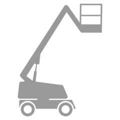 Telescopic Boom Lift Icon - grey - construction equipment
