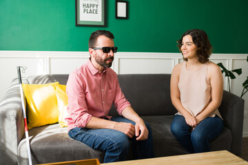 Couple having a date at home