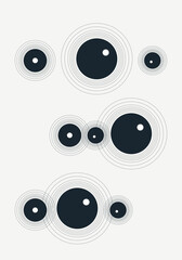Rounds. Circles. Planets. Simple backdrop. Composition of concentric circles. Geometric pattern.
