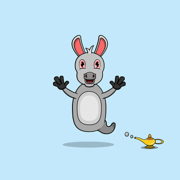 Cute and Funny Animals With Donkey. Genie Character. Perfect For Mascot, logo, icon, and Charachter Design