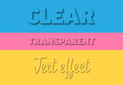 Transparent Clear Editable Text Effect with Shadow