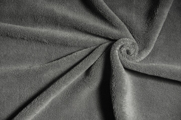 Texture of soft dark gray fabric with short hairs