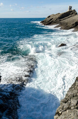 Punta Chiappa, stretch of coast on the Portofino promontory in Genoa in Liguria