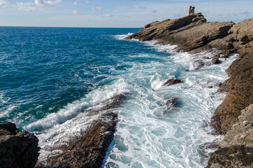 Punta Chiappa, stretch of coast on the Portofino promontory in Genoa in Liguria