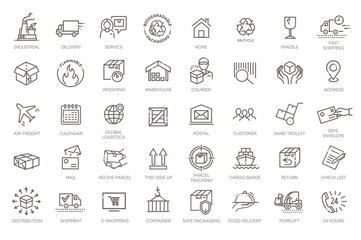 Icons as Priority Shipping, Express Delivery, Tracking Order and more