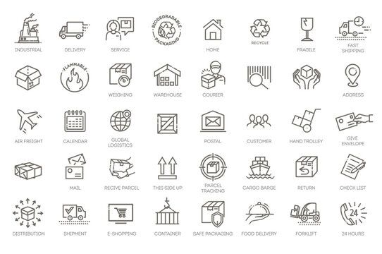 Icons as Priority Shipping, Express Delivery, Tracking Order and more