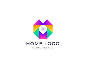 Colorful Home Logo design Vector Template