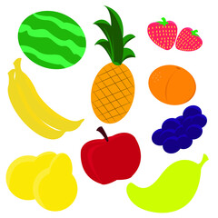 set of fruits and berries