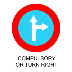 compulsory or turn right sign