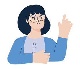 cartoon woman with glasses