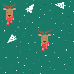 Pattern with deer for new year