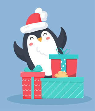 Penguin with gifts