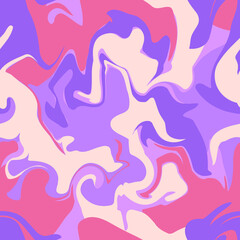 Seamless marble vector pattern. Colorful abstract swirl texture, liquid acrylic background in purple colors. Texture for print, fabric, textile, wallpaper.