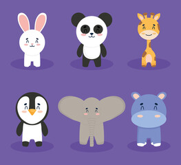 set of cute animals
