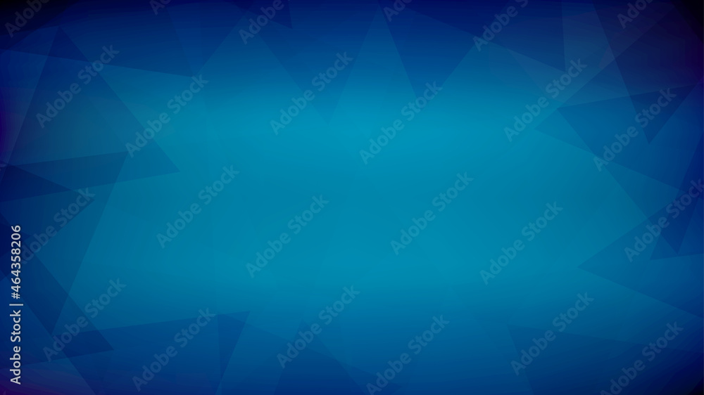 Poster Deep cerulean background with dark azure vignette and triangles