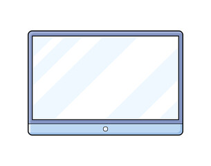 Blank modern lcd tv screen isolated