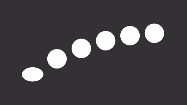 GUI 6 Heavy Ball Bounce Loader w/ Alpha. Animated playful UX loading screen with a row of 6 perpetual bouncing balls. Element includes alpha channel.