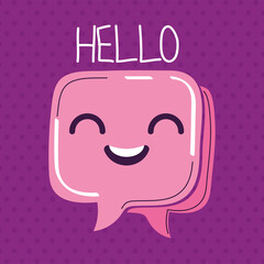 happy chat bubble illustration