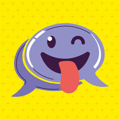 grining speech bubble illustration