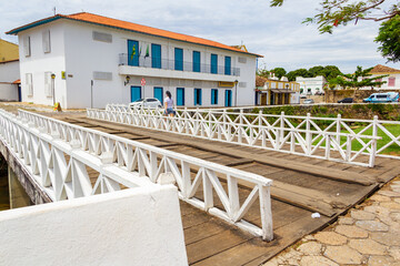 Ponte de madeira sobre o Rio Vermelho na Cidade de Goiás. (Goiás Velho).