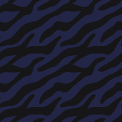 Dark purple background with black squiggly zebra stripes. Vector illustration background.