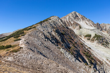 Landscape of Polezhan peak at Pirin Mountain, Bulgaria