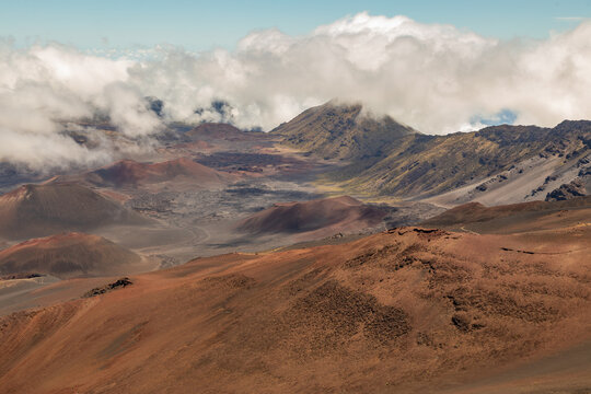Cloud Cover Blankets the Rim of Haleakala Crater, Maui, Hawaii