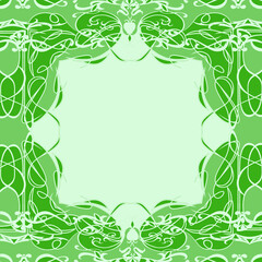 Zielone tło z ramką. © Hanna