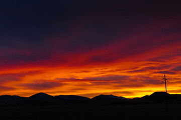Sunset along Highway 64 in Arizona