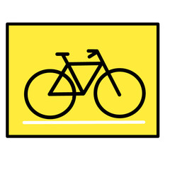 yellow bicycle sign