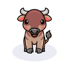 Cute little wildebeest cartoon posing